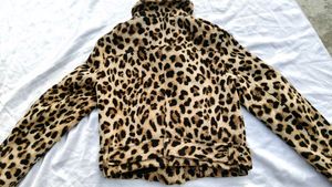 brand new (zara)leopard print biker jacket