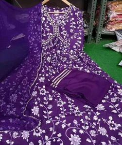 Beautiful Rayon Aliya Cut Embroidered Kurti Set