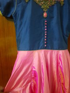 Navy Blue And Pink Gown For Women