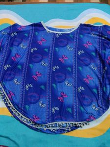 Butterfly Print Poncho Top