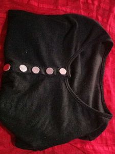 Black Button-Down Top
