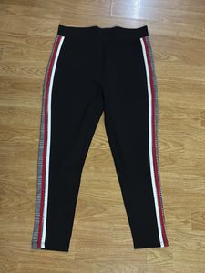 Striped Side Pants/Jeggings - Black