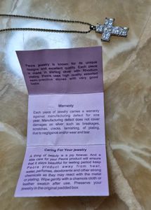 Peora Swarovski Cross Pendant Diamond Necklace