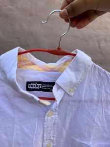 Men&#39;s White branded Casual Shirt