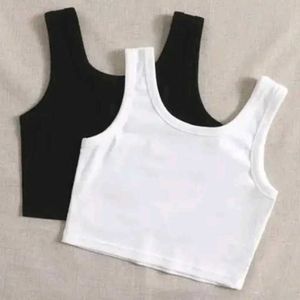 Black & White Cropped Tank Tops