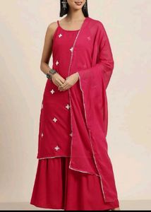 Elegant Red Embroidered Kurta Set