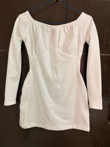 White Long Sleeve Mini Dress