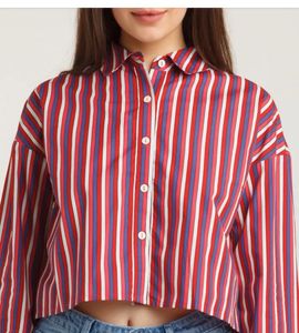 Striped Cropped Shirt