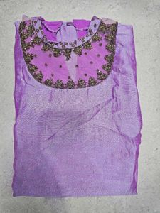 Jewel Neck Lavender Kurta