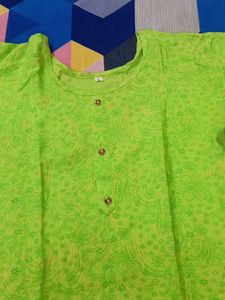 Green Printed Kurta