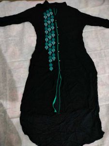 Embroidered Black Kurta