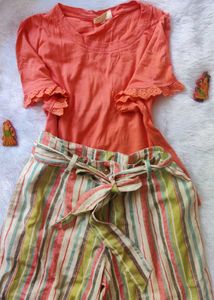 T-SHIRT AND PALAZZO PANT CO-ORDS SET