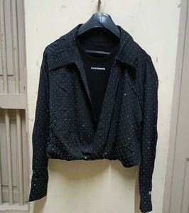 Stylish Black Embellished Jacket Unused