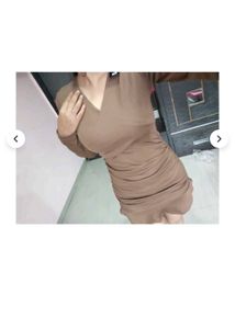 Brown Mini Dress Bodycon🤎