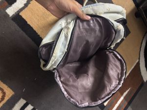 Denim Embroidered Backpack