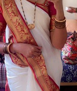 Elegant White kanchivaram silk Saree