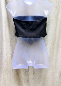 45156. Black Bandeau Crop Top