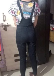 Woman Black Dungaree
