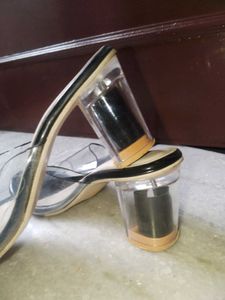 Clear Heel Mules - Size 4