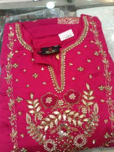Pink Embroidered Kurti  Set  3xl