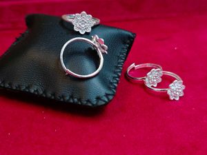 Flower Real Silver Rings Two Pair Fix Price