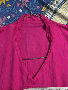 Pink Casual Kurti With Flare