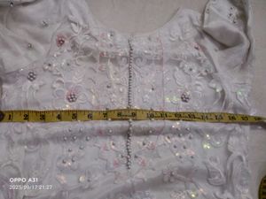 Partywear Pakistani Suit With Ruffled Dupatta