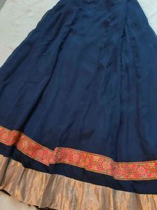 Elegant Navy Blue Ethnic Skirt