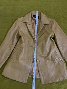 Vintage light Nude Leather Blazer Bust 34-36