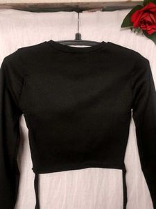 Black Cutout Crop Top