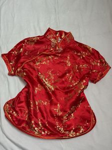 Red Floral Cheongsam/Madrid top