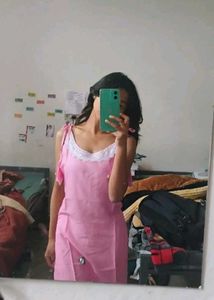 Sleeveless Pink Long Kurti 🩷