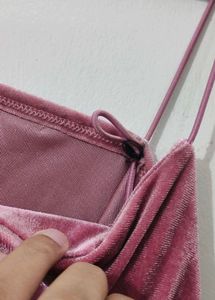 Pink Velvet Cami Top