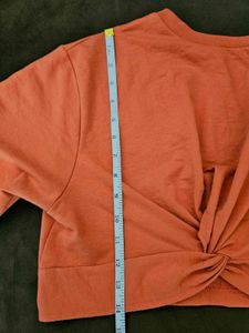 Coral cropped sweatshirt