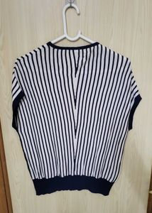 Striped Embellished Knit Top