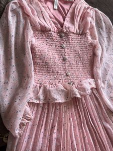 Pink Floral Smocked Mini Dress