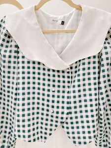 VINTAGE Green Checkered Skirt Set