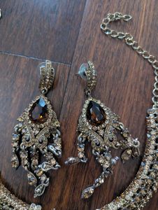 Brown gem jewellery Set