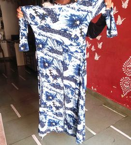 Blue and White Maxi Dress