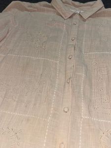 Vintage Eyelet Embroidered Button Down
