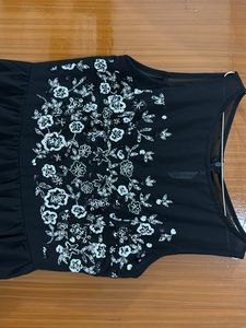 Black Embroidered Gown