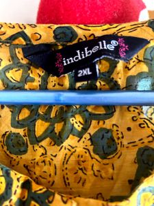 Indibelle Cotton Floral Print Straight Kurta
