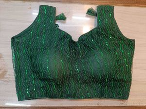 Green Net & Sequins Blouse