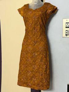 Pintrest Full Sequence Floral Mustard Kurta
