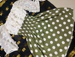 Olive Polka Dot Dress
