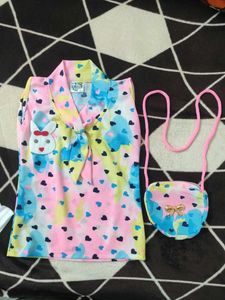 New Baby Girl Dress With Purse 👛