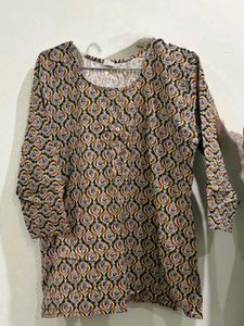 Stylish Geometric Print Tunic Top