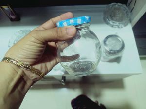 New Unsed Glass Set Of Bowl N Containers