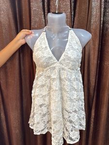 White Lace Halter Top