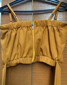 Mustard Coloured Padded Crop Top